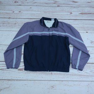VTG 90s Reebok Womens Size XS Track Jacket Lined Windbreaker Purple Color Block